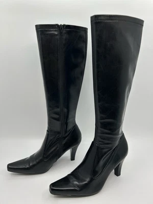FRANCO SARTO Size 7.5M Black Women Fauz Leather Classic Tall Chic Fare Boots - Image 1 of 4