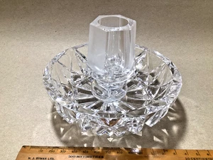ANTIKER/VINTAGE TISCH SCHWER GESCHLIFFENES GLAS STREICHHOLZHALTER/SCHLAGHALTER. um 1930. - Bild 1 von 11