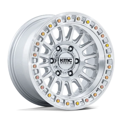 KMC KM552 IMS 18X9 +18 Gloss Silver & Machined Face Wheel Rim 6X135 (QTY 4) Foto 1 de 4