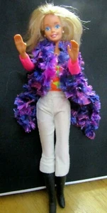 Barbie No.177 Original doll blonde hair jeans black boots bodysuit fury vest - Picture 1 of 10