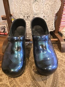 DANSKO Size 42 Or US 8.5-9 Classic Comfort Shoes Clogs Blue And Green Brushed - Picture 1 of 13