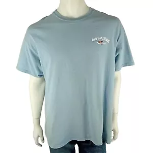 OLD GUYS RULE vintage mens size XL tshirt blue Bucket List print fishing beer - Picture 1 of 9