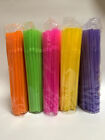 100 pcs Extra Long JUMBO Flexible Plastic Drinking Straws Colors Lot