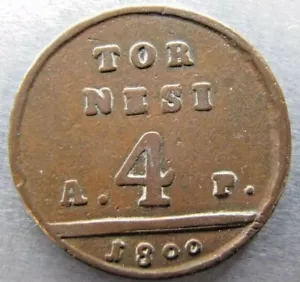 Italien (Neapel & Sizilien) 4 Tornesi 1800 (Rarität 2 von Montenegro) - Bild 1 von 2