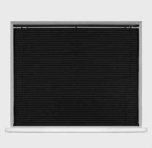 PVC Jalousie Fenster Home Office Easy Fit Rollo zuschneidbar Twist Open schwarz - Bild 1 von 9