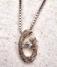 Sterling silver 925 rock crystal pendant necklace Norway Scandinavian design