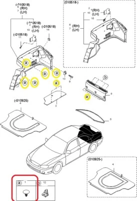 ( 1 ) GENUINE KIA 0K20168865 Fastener - Side Trunk Panel  1994-1997 Sephia - Image 1 of 3
