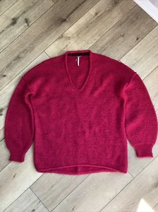 Free People Damen Größe S All Mine Pullover Rosa Alpaka Mischung Slouchy V-Ausschnitt - Bild 1 von 10