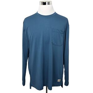 Wrangler Pullover Shirt Large Blue Pocket Front Pocket Long Sleeve Crew Neck
