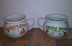 2 - Nostalgic DAT'L DO-IT INC. Ceramic Soup Recipe Mugs/ Bowls - Picture 1 of 7