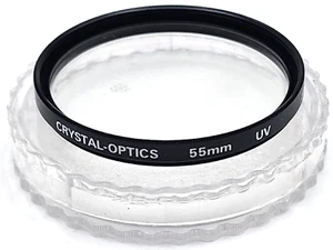 VGUC Crystal Optics UV 55mm Camera Lens Filter Made in Japan with Case - Picture 1 of 7