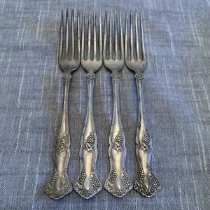 VTG 1847 Rogers Bros XS Triple Grape 4 Dinner Forks 7-1/2" International 1904 - Picture 1 of 7