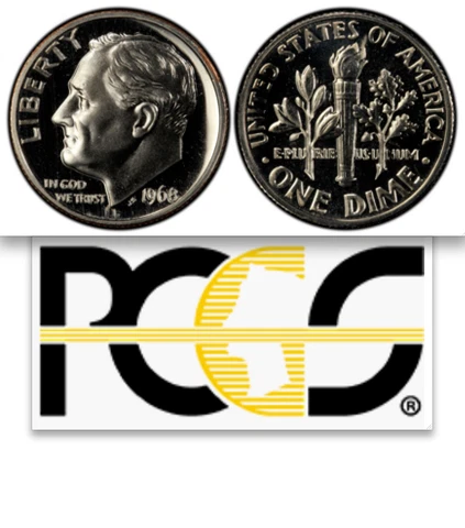 1968 No S PCGS PR68 12 Exist Per CU $39,000 for Similar PROOF Roosevelt Dime 10C Cover