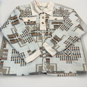 Andthewhy Pullover Southwestern Aztec 1/4 Button Up L/S Shirt | Damen L - Bild 1 von 8
