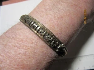 Heavy Copper Tibetan Om Mani Padme 3 Metal Arthritis Cuff Bracelet HCTOMPMAB-8 - Picture 1 of 14