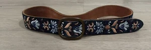 Cintura donna LUCKY BRAND taglia S ricamata blu floreale boho western BUD0279 - Foto 1 di 12