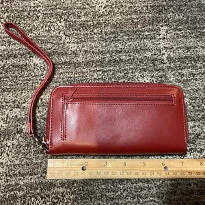 Billetera de muñeca roja DePalma moneda de identificación nueva sin etiquetas - Imagen 1 de 5