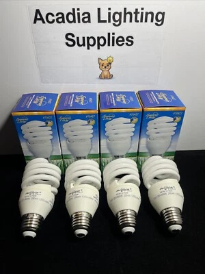 ⚡️4 Pack⚡️ 18W Compact Fluorescent T2 MINISpiral 2700K Medium Base 1250 Lumens - Image 1 of 4