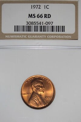 1972- NGC 1C MS66RD LINCOLN MEMORIAL CENT #B45960 - Image 1 of 2