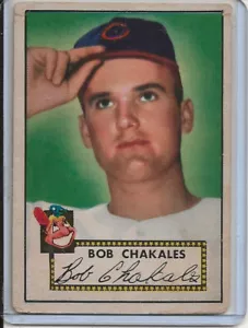 1952 Topps Baseball Card Bob Chakales Pitcher Cleveland Indians R/B VG-EX # 120 - Picture 1 of 2