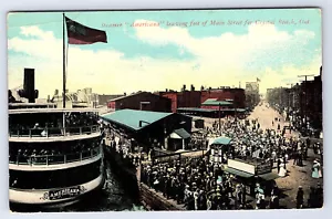 Steamer Americana leaving foot Main Street Crystal Beach Ontario Postcard B582 - Picture 1 of 2