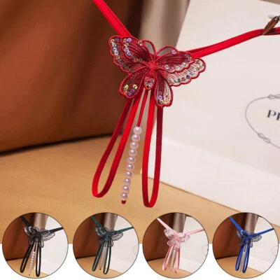 Perle Pailletten G-String Unterwäsche Slips Dessous Spitze Tanga Höschen  / - Bild 1 von 4