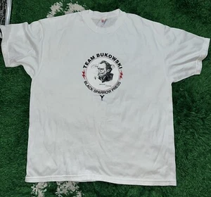 Charles Bukowski Vintage Team Bukowski - Black Sparrow Press T-Shirt Size XL - Picture 1 of 8