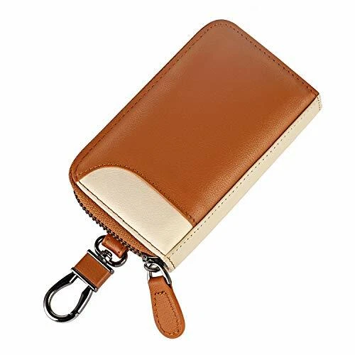 Estuche para llaves para tarjetas de hombre Estuche para llaves inteligente de cuero Estuche para llaves de coche Genuino Foto 1 de 1