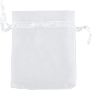 50pcs Sheer Organza Favor Bags 12X16 INCH X Large Organza Drawstring Bags White - Picture 1 of 1
