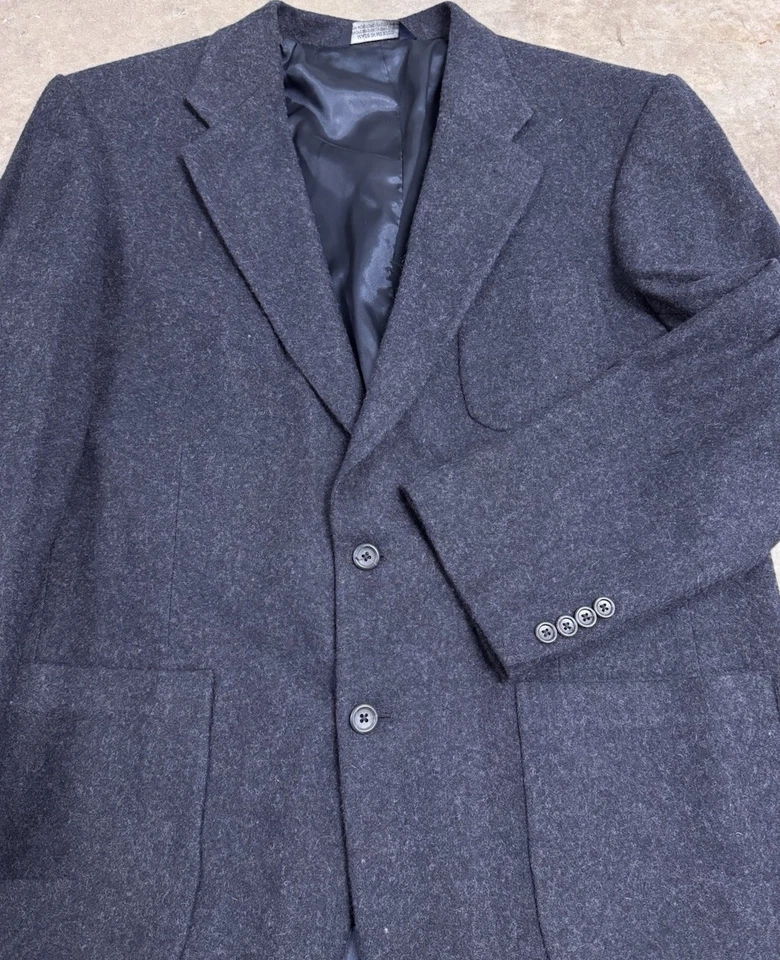 Chaqueta Blazer De Colección Lands End Para Hombre 44L Azul Marino 100% Lana Tweed Abrigo Deportivo Foto 1 de 4