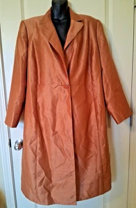 Le Suit Woman Blazer Jacket Topper Size 18W Copper Orange One-Button Long-Sleeve - Picture 1 of 11