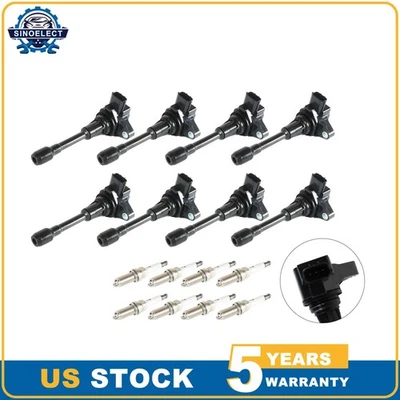 8 bobinas de encendido UF677 y bujías de iridio 93501 para Nissan Armada 17-20 Foto 1 de 4