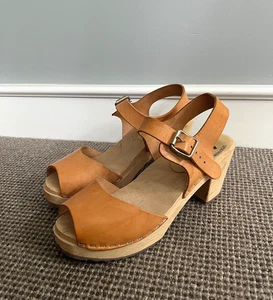 LOTTA'S Stockholm CUERO BRONCEADO Y MADERA Tacones Zuecos SANDALIAS Mujer Talla 5 US/36 EUR - Imagen 1 de 13