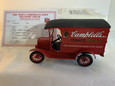 1920’s Campbell’s Soup Deliv Truck, Danbury Mint, Cert Of Title. See descriptio  - Image 1 of 4