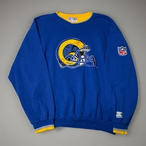 Vintage Pro Line Starter St Louis Rams Crewneck Sweatshirt Size XL LA 90s Blue - Picture 1 of 9