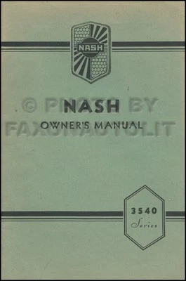 Nash 3540 1935-1936 manual del propietario original serie 400 guía de instrucciones del usuario  Foto 1 de 2