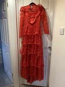 Vintage Style Red Long Lace Dress - Picture 1 of 6