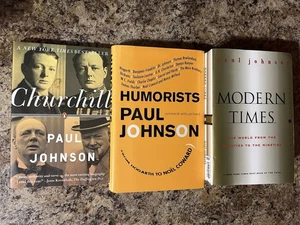 3 Book Lot Paul Johnson The Humorists Churchill Biography Modern Times History - Imagen 1 de 3