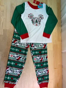 Neu Mädchen Disney Urlaub PJ Set mit Mickey & Minnie in Santa Anzügen - süß!* - Bild 1 von 3