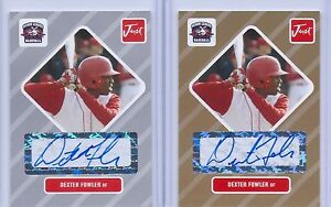 DEXTER FOWLER 2004 "1ST" GOLD & SILVER ED CERTIFIED AUTOGRAPHED ROOKIE CARD LOT