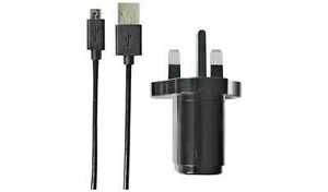 USB Mains Charger Plug With 1m Micro USB Cable - Black 1255115 - Picture 1 of 1