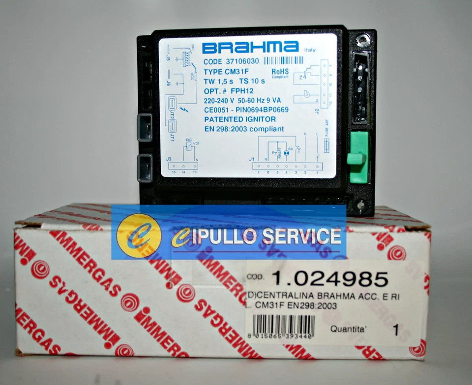IMMERGAS CENTRALINA ACCENSIONE BRAHMA CM31F COD 37106030 1018160 1024985 1011730