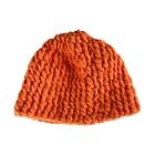 Handmade Crochet Orange Chenille Womens Girls Hat 