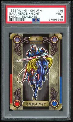 Yu-Gi-Oh Japanese Sealdass 16 Gaia/Fierce Knight Bandai 1999 PSA 9 67698858 - Image 1 of 2