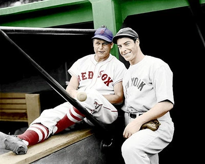 Jimmie Foxx Joe Dimaggio Photo 8X10 - 1937 COLORIZED - Image 1 of 4