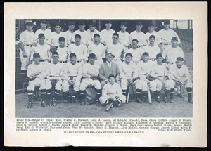 1934 Baseball Guide Page - 1933 A.L. Champion Washington Senators - Picture 1 of 1