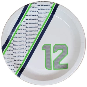 Seattle Seahawks Einweg Pappteller - 20 Stück - 12. Fan - Bild 1 von 1