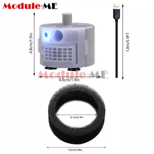 SMA-800 USB Runde Wasserpumpe Edelstahl Haustier Wasserspender Pumpe 1,5 W160L/H - Bild 1 von 9