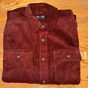 Line of Trade Stone Corduroy Work Shirt Size Large Burgundy Red (Z1) - Picture 1 of 13