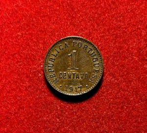 Portugal 1917 Centavo AU Bronze Coin KM#565 T2925a - Picture 1 of 2